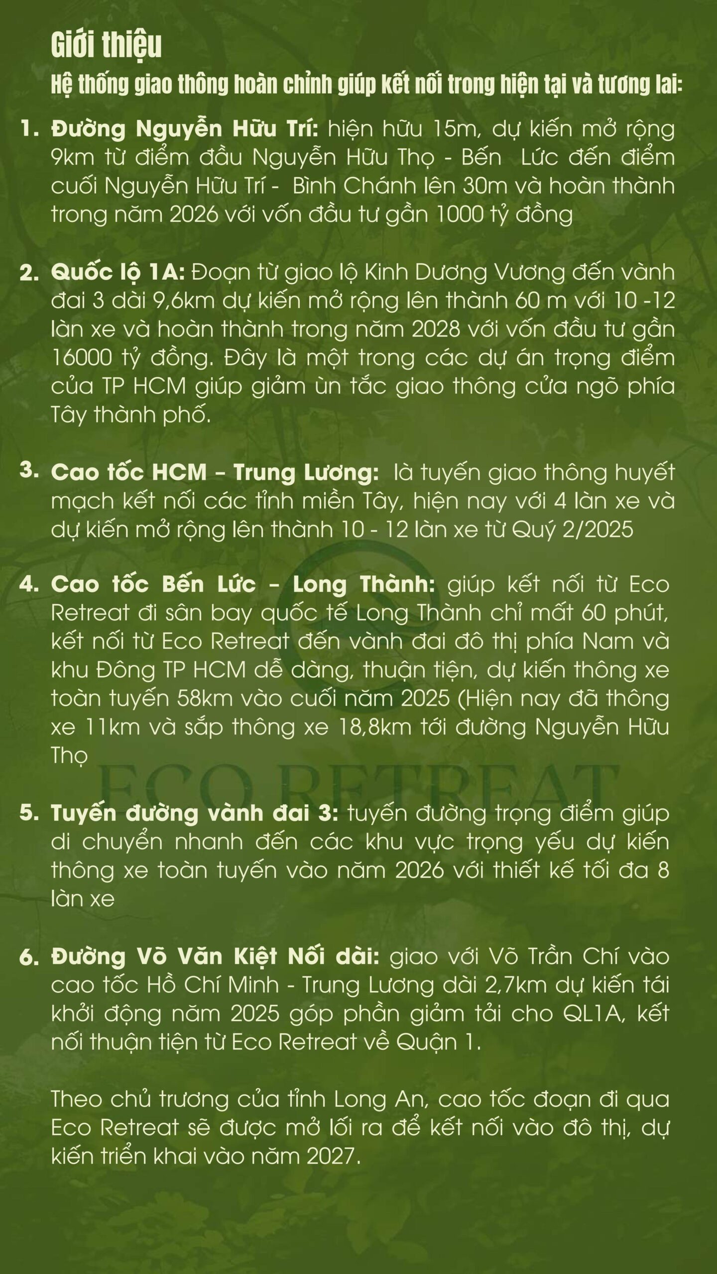 trình tự tư vấn sa bàn eco retreat long an dành cho Sales