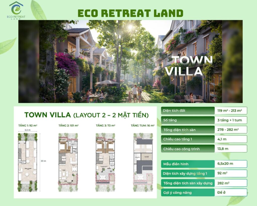 ECO RETREAT LONG AN – KHÁM PHÁ 5 DÒNG SẢN PHẨM NGHỈ DƯỠNG ĐẲNG CẤP 4 townvilla-eco-retreat-long-an