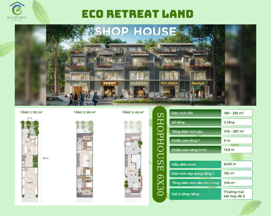 ECO RETREAT LONG AN – KHÁM PHÁ 5 DÒNG SẢN PHẨM NGHỈ DƯỠNG ĐẲNG CẤP 7 shophouse-eco-retreat-long-an
